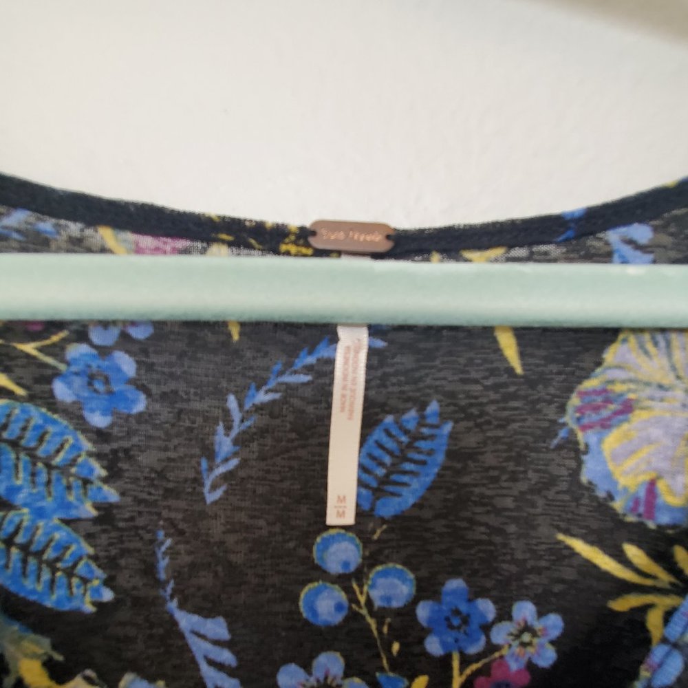 Free People multi print floral top - Picture 2 of 6
